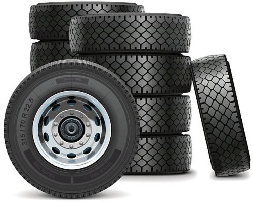 Vector Truck Tires set isolated on white background